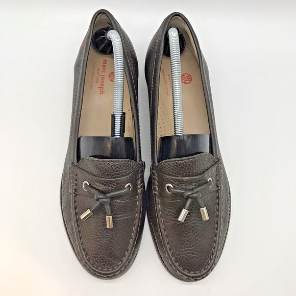 Marc Joseph Jackson St. Brown Grainy Leather Loafers Women's 10.5 Tasseled Shoes - Picture 5 of 10